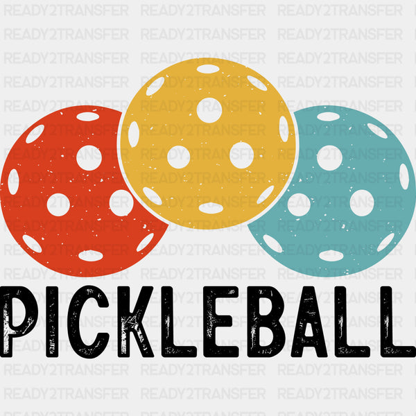 Pickleball Red Yellow Blue - Pickleball DTF Transfers