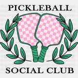 Pickleball Social Club - Dtf Heat Transfer Adult Unisex S & M (10’’) / Black