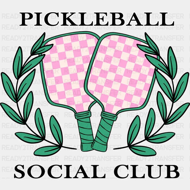 Pickleball Social Club - Dtf Heat Transfer Adult Unisex S & M (10’’) / Black