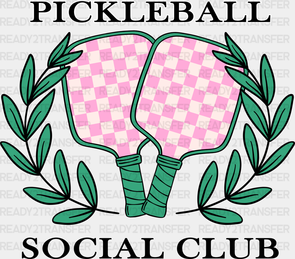 Pickleball Social Club - Dtf Heat Transfer Adult Unisex S & M (10’’) / Black