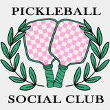 Pickleball Social Club - Dtf Heat Transfer Adult Unisex S & M (10’’) / White