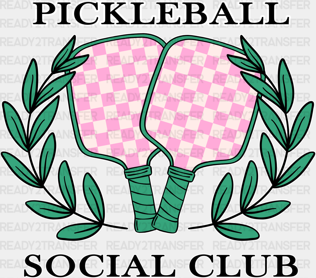 Pickleball Social Club - Dtf Heat Transfer Adult Unisex S & M (10’’) / White