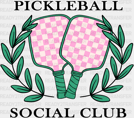 Pickleball Social Club - Dtf Heat Transfer Adult Unisex S & M (10’’) / White