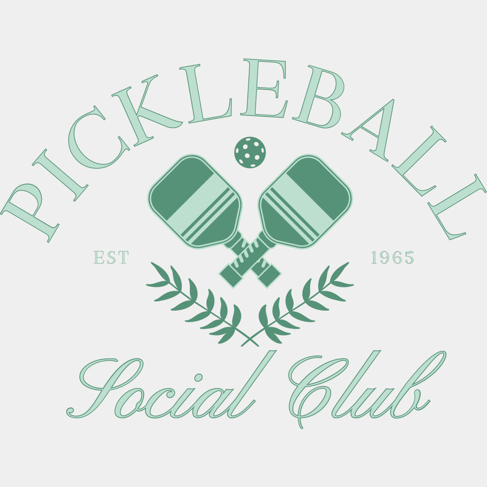 Pickleball Social Club EST 1963 - Pickleball DTF Transfers ready2transfer Green Color Design (See Imaging)