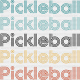 Pickleball, Stripes Font - Pickleball DTF Transfers ready2transfer Dark Color Design (See Imaging)