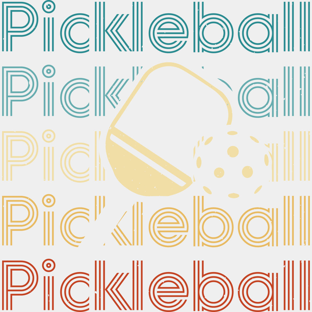 Pickleball, Stripes Font, Paddle & Ball - Pickleball DTF Transfers ready2transfer Light Color Design (See Imaging)