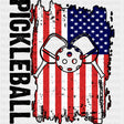Pickleball, USA Flag - Pickleball DTF Transfers ready2transfer Dark Color Design (See Imaging)