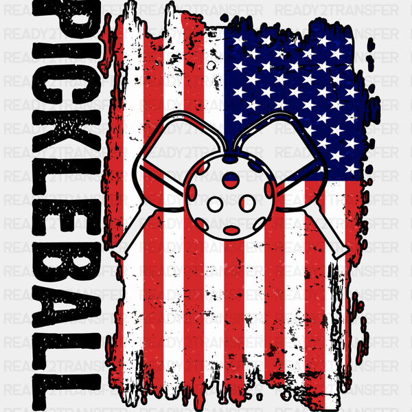 Pickleball, USA Flag - Pickleball DTF Transfers