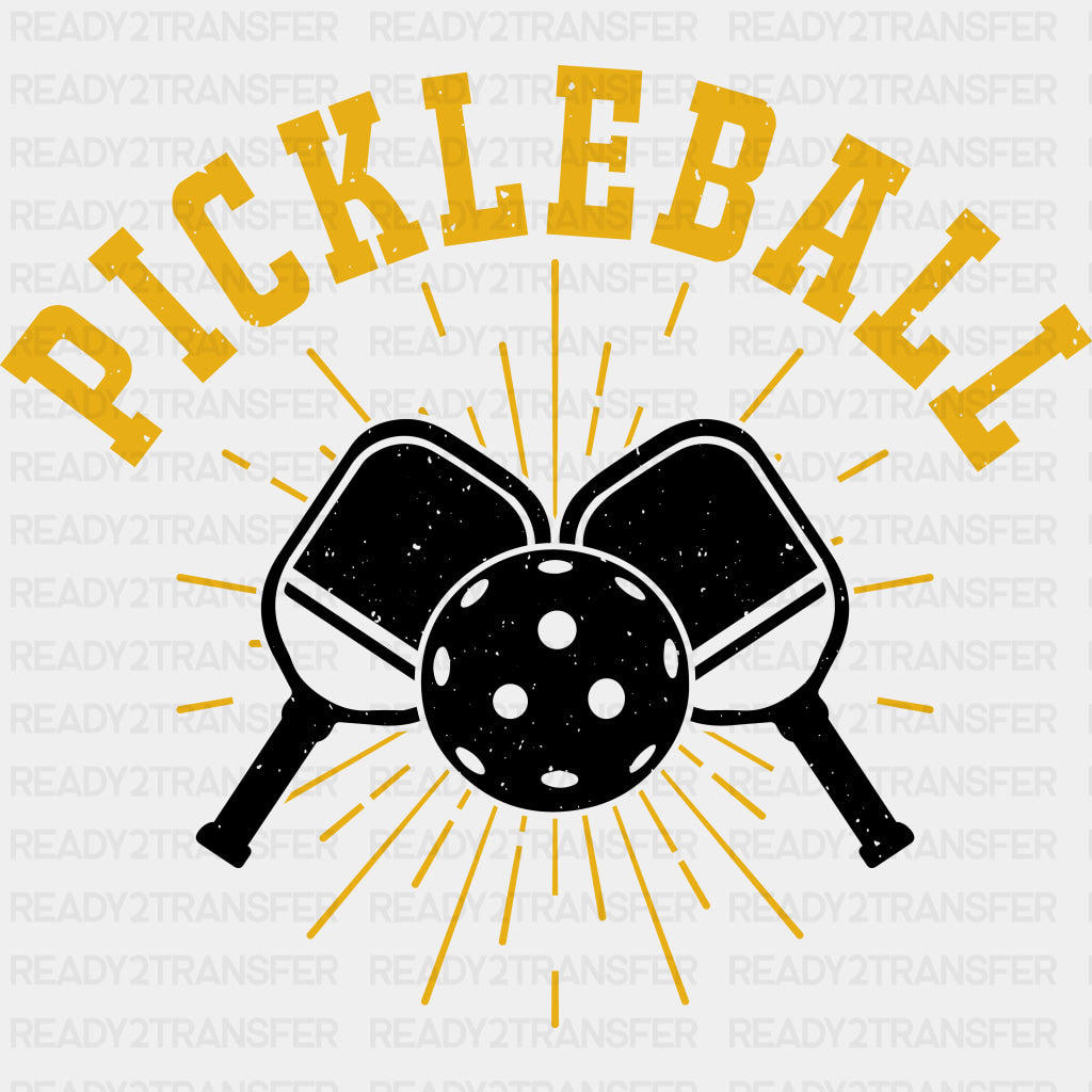 Pickleball, Yellow Lines - Pickleball DTF Transfers ready2transfer Dark Color Design (See Imaging)