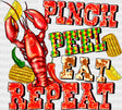 Pinch Peel Eat Repeat Crawfish - Dtf Transfer Adult Unisex S & M (10’’) / Dark Color Design