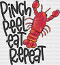 Pinch Peel Eat Repeat - Crawfish Dtf Transfer Adult Unisex S & M (10’’) / Dark Color Design