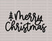 PINE TREE MERRY CHRISTMAS DTF Transfer ready2transfer Black
