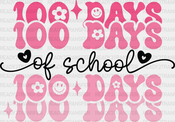 Pink 100 100 Days Of School DTF Transfer