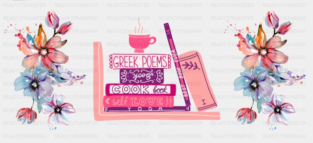 Pink Books - General Cup Wrap UV Sticker Permanent UV DTF Decal