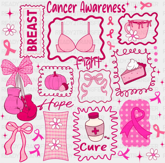 Pink Breast Cancer Awareness Design Breast Cancer Awareness DTF Transfer