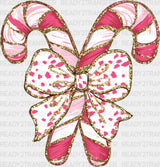 Pink Candy With Ribbon - Christmas Dtf Transfer