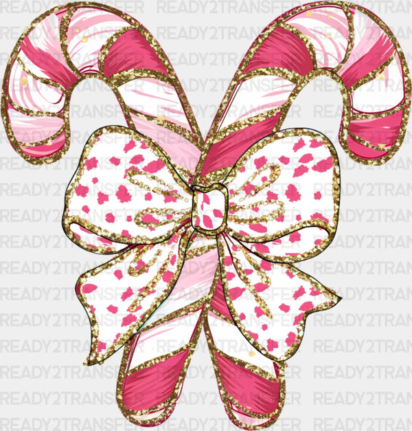 Pink Candy With Ribbon - Christmas DTF Transfer