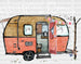 Pink Caravan DTF Transfer ready2transfer White