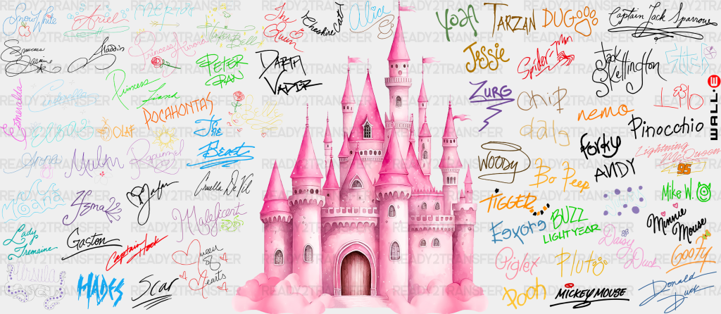 Pink Castle - Disney Cup Wrap Uv Sticker Permanent Dtf Decal