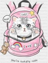 Pink Cat Backpack - Cats DTF Transfer ready2transfer
