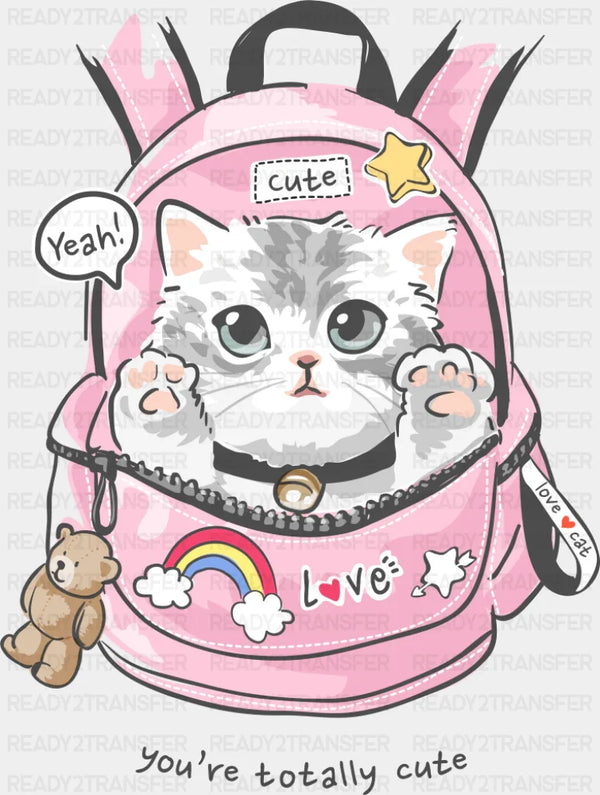 Pink Cat Backpack - Cats DTF Transfer