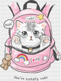 Pink Cat Backpack - Cats DTF Transfer ready2transfer