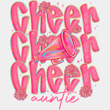 Pink Cheer Family Selection - Cheerleading DTF Transfers ready2transfer Auntie (See Imaging)
