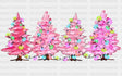 Pink Christmas Trees Dtf Transfer