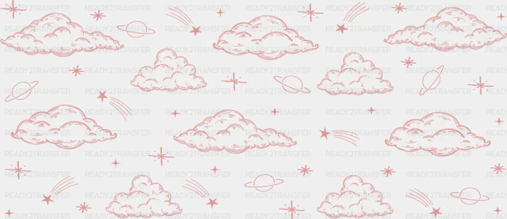 Pink Clouds - General Cup Wrap UV Sticker Permanent UV DTF Decal