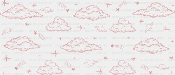 Pink Clouds - General Cup Wrap UV Sticker Permanent UV DTF Decal