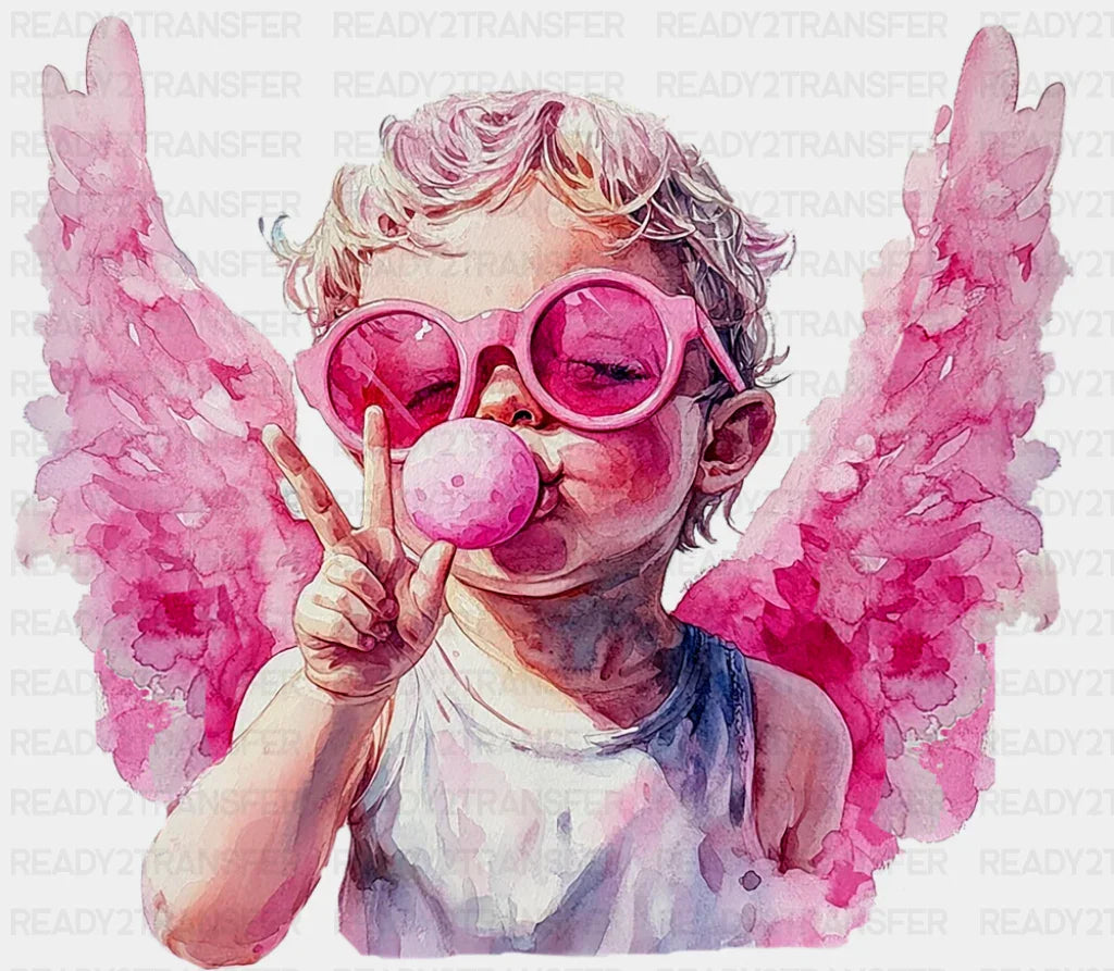 Pink Eros Watercolor Design - Valentine’s Day Dtf Transfer