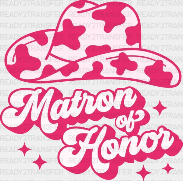Pink Hat Matron of Honor DTF Transfer