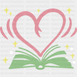Pink Heart Green Book - Librarian DTF Transfers