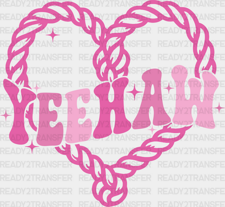 Pink Heart Yeehaw Design - Cowgirl Dtf Transfers