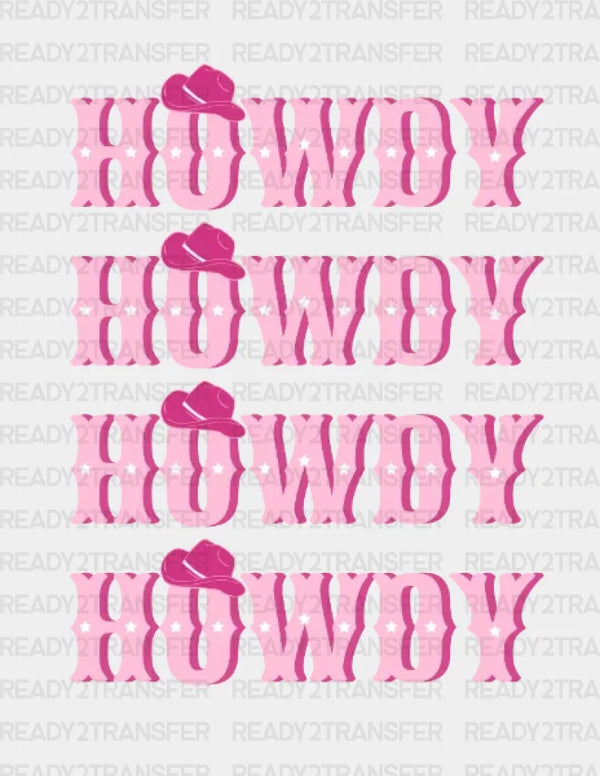 Pink Howdy DTF Transfer
