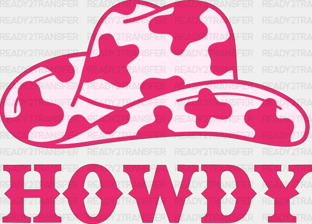 Pink Howdy Hat Dtf Transfer