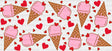 Pink Ice Cream - Valentine's Day Cup Wrap UV Sticker Permanent UV DTF Decal ready2transfer