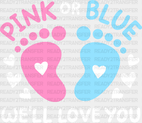 Pink Or Blue - Gender Reveal Dtf Heat Transfer Adult Unisex S & M (10’’) / Light Color Design