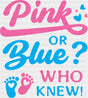Pink Or Blue Who Knew - Gender Reveal Dtf Transfer