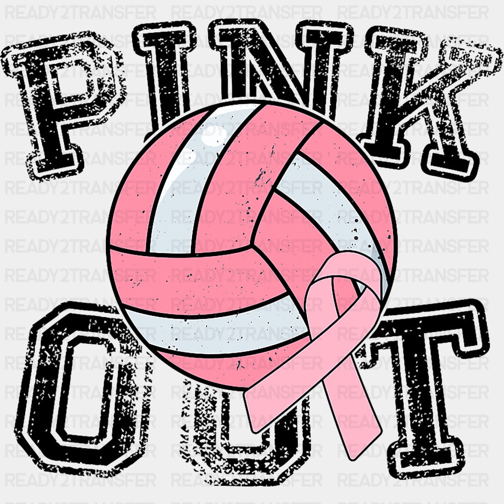 Pink Out - Volleyball DTF Transfers ready2transfer Dark Color Design (See Imaging)