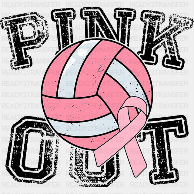 Pink Out - Volleyball DTF Transfers ready2transfer Dark Color Design (See Imaging)