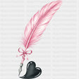 Pink Quill - Writing DTF Transfers ready2transfer Dark Color Design (See Imaging)