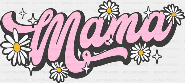Pink Retro Mama Design With Flowers - Mother's Day DTF Transfer
