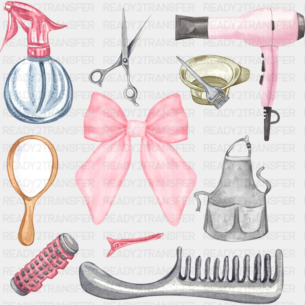 Pink Ribbon - Hair Stylist DTF Transfers ready2transfer