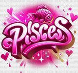 Pisces Blue And Pink - Zodiacs & Horoscopes Dtf Transfer Adult Unisex S M (10’’) / Color Design