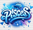 Pisces Blue And Pink - Zodiacs & Horoscopes Dtf Transfer Adult Unisex S M (10’’) / Color Design