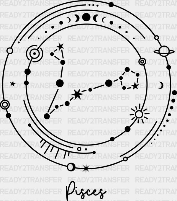 Pisces Constellation Design - Zodiac DTF Transfer