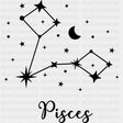 Pisces Constellations - Zodiacs & Horoscopes DTF Transfers - Adult Unisex - S & M (10’’) / Dark Color Design (See