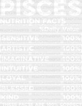 Pisces Nutrition Facts - Zodiacs & Horoscopes Dtf Heat Transfer Adult Unisex S M (10’’) / Light