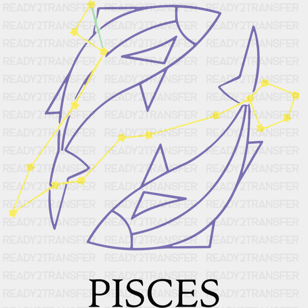 Pisces Purple Constellation - Zodiacs & Horoscopes DTF Transfers
